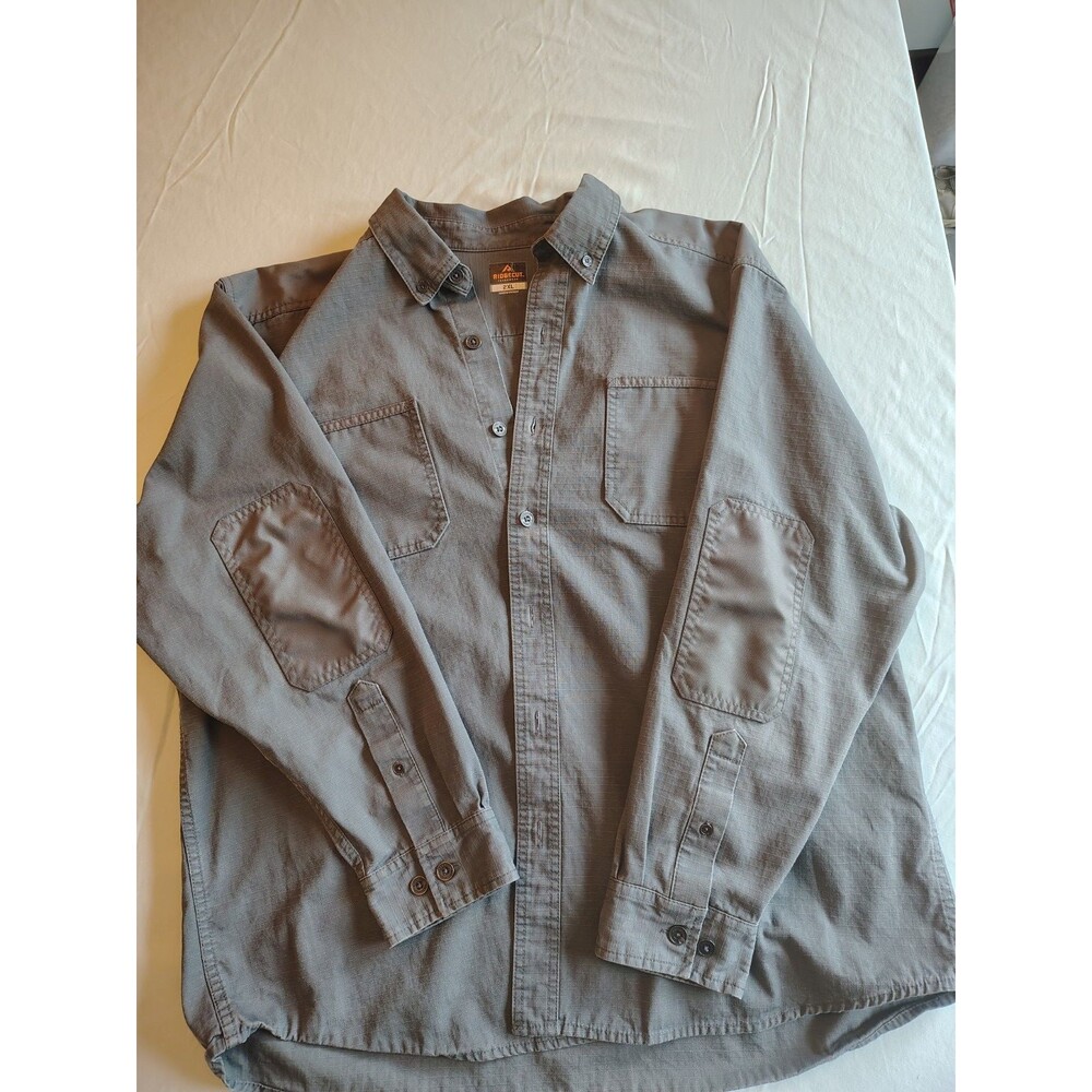 Ridgecut Toughwear Ripstop Gray Long Sleeve Work Shirt Men’s 2XL